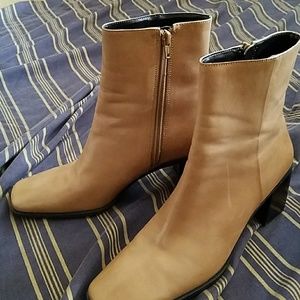 Nine West Tan leather ankle boots